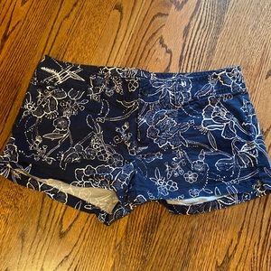 Blue & White Floral Shorts